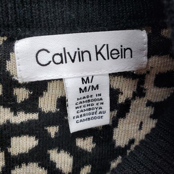Calvin Klein Women's Animal Print Mock Neck Sweater Size Medium - Picture 8 of 10